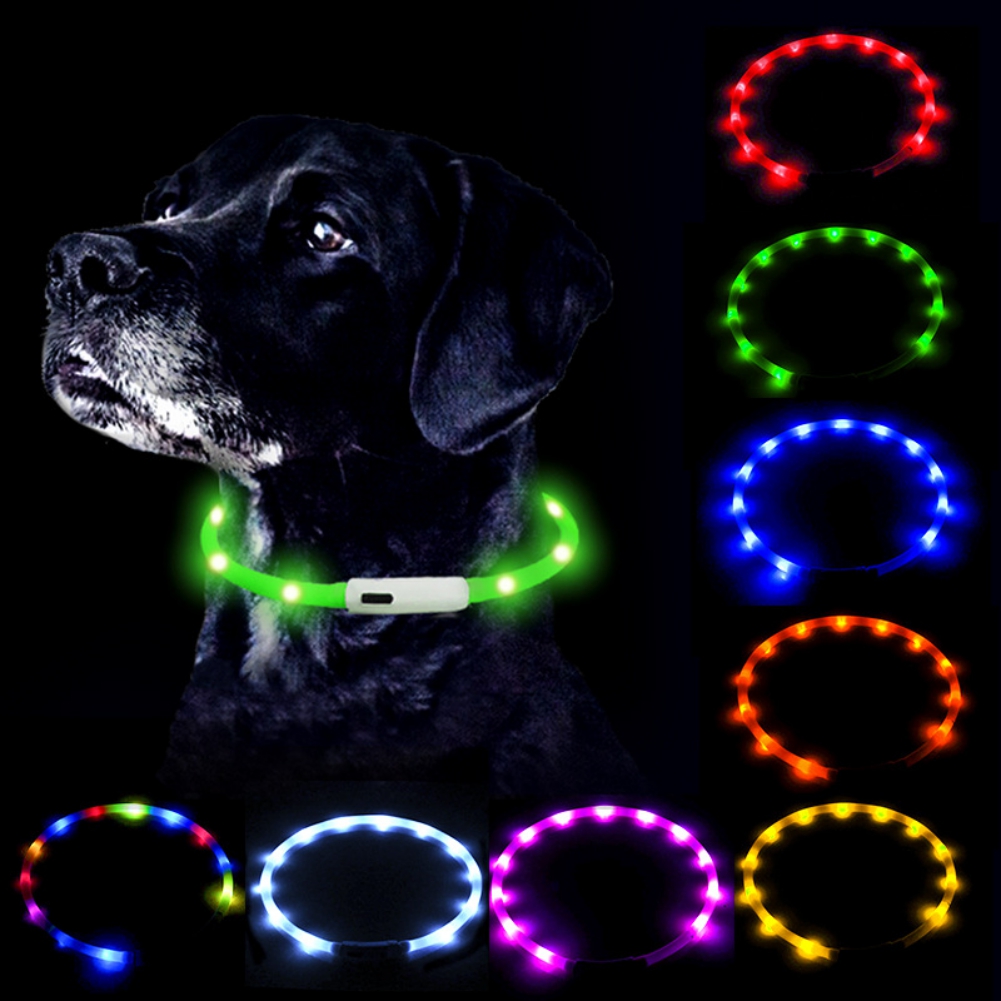 Pet Dog LED Collar USB Rechargeable Luminous Flashing Collar Pet Necklace Outdoor Glowing Walking Night Safety Accessories