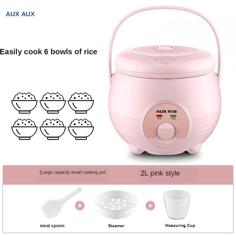 Oaks mini rice cooker smart automatic household kitchen rice cooker 1-2-3 people small rice cooker: pink / US