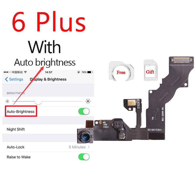 1 stuks NIEUW Front Camera Ring Houder Voor iPhone 5 5 S 5C 6 S 6 Plus Voorkant Camera lens Rechts Proximity Sensor Flex Kabel