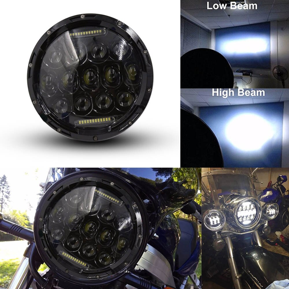 7" LED Headlights Projector LED Lights Bulb Headlamp 7 inch For FLSTC FLSTF FLSTFB: 75W