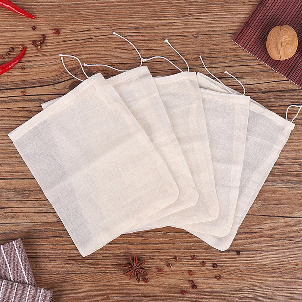 Cotton Bag Soup Filter Coffee Filter Cheese Cloth Muslin Pouch Food Strainer Soya Drainer Mesh Empty Tea Bag