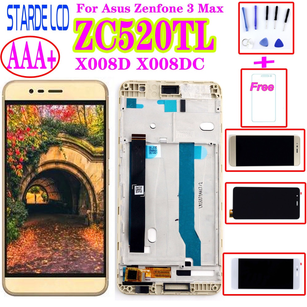 For Asus Zenfone 3 Max ZC520TL X008D LCD Display Touch Screen Digitizer Assembly Repair Part Replacement X008DC LCD
