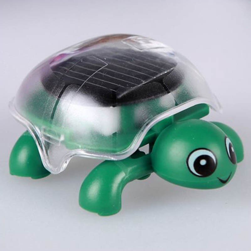 Mini Solar Powered Energy Cute Turtle Tortoise Gadget Educational Toy For Kids 4 Colors chosen: Green