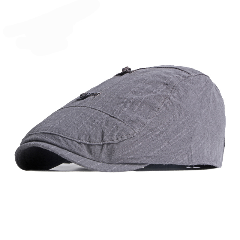Béret à visière plate pour femmes, casquette de printemps et d&#39;été à la , chapeau d&#39;artiste à visière, casquette de journal de Style National,: GRAY