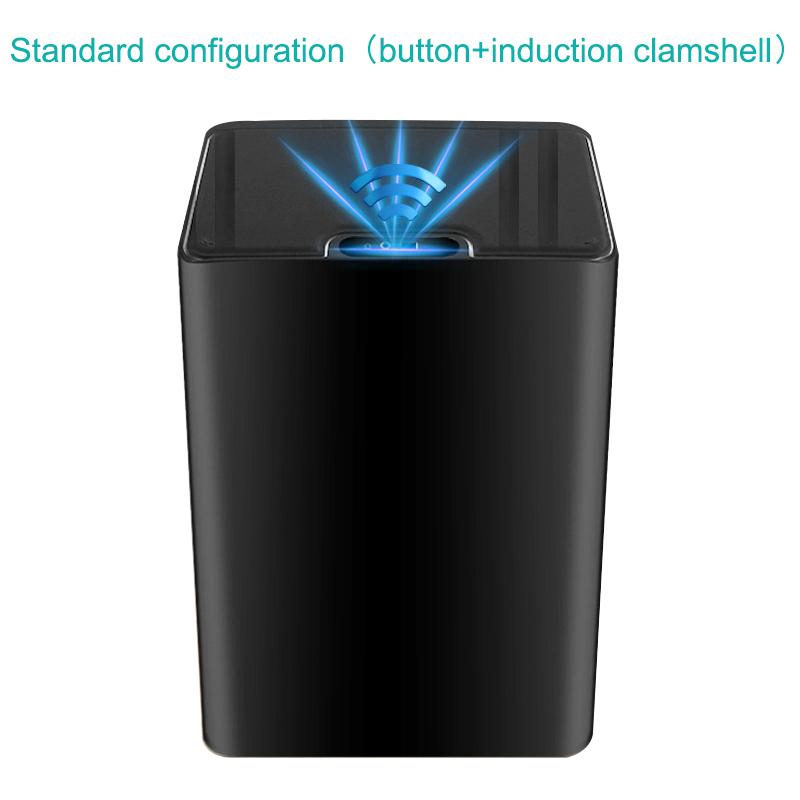 15L Smart Prullenbak, Automatische Elektrische Prullenbak Voor Keuken, Badkamer, Woonkamer, inductie Kick Usb Charger Prullenbak: 15L Black