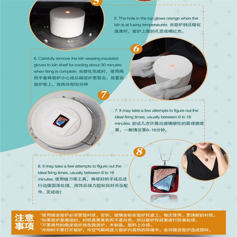 Small Ceramic Fibre Microwave Kiln DIY Jewelry Pendant Kiln For Glass Fusing Arts Crafts Ceramic Making Supplies