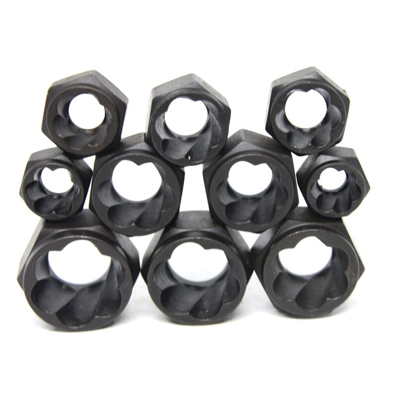 10Pcs Damaged Nut Bolt Remover Stud Extractor Set Metric Broken Bolt Removal Kit