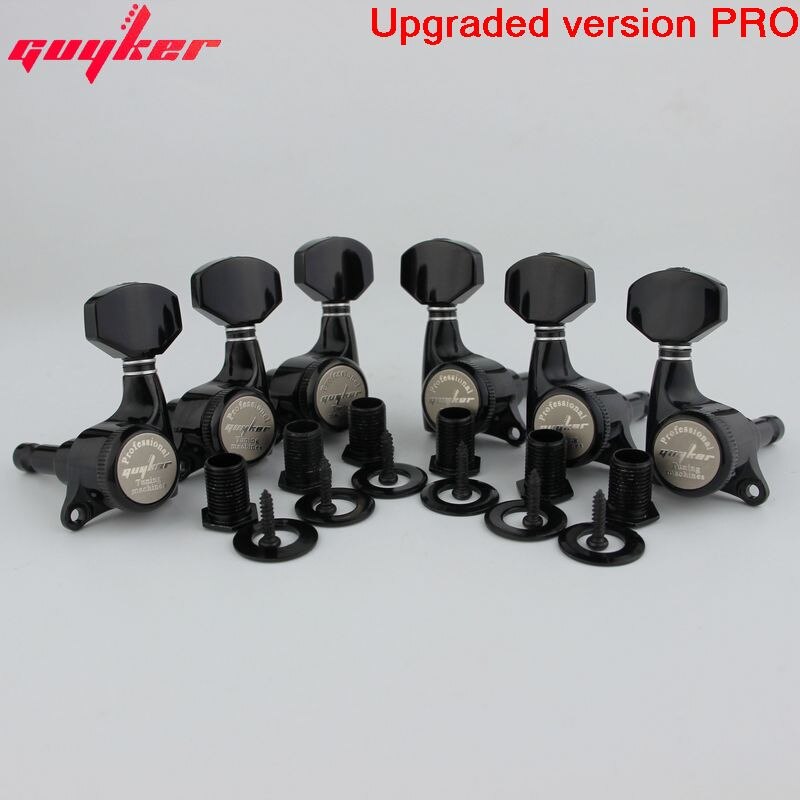 Guyker Zwarte Gitaar Locking Tuners/Verbeterde Versie Elektrische Gitaar Machine Heads Tuners Lock String Stemsleutels Voor Lp, sg, Tl: PRO 3R3L