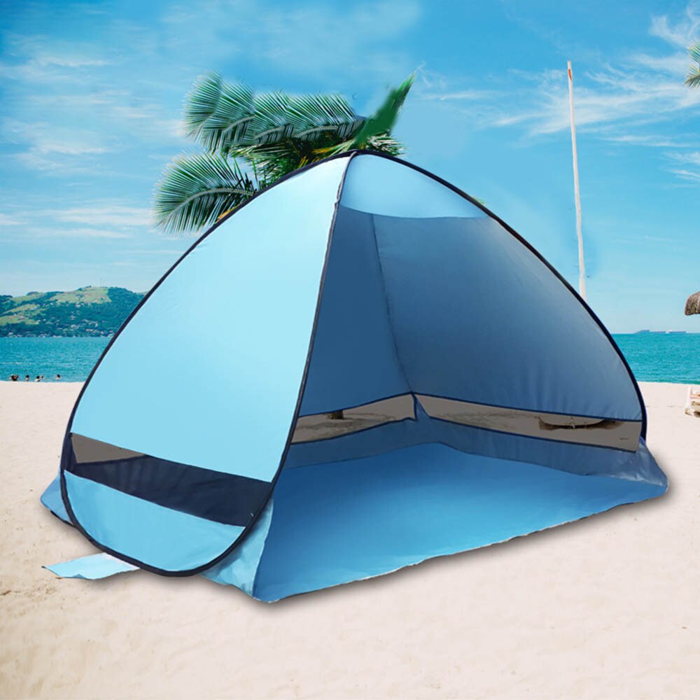 190T Nylon Beach Tents Camping Shelter UV-protective Automatic Tent Shade Utralight Pop Up Tent Outdoor Party Fishing XA108D