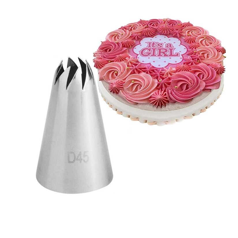 D45 Rose Bloem Icing Nozzle Decorating Tip Sugarcraft Cake Decorating Gereedschap Bakken Tools Bakvormen D45 #