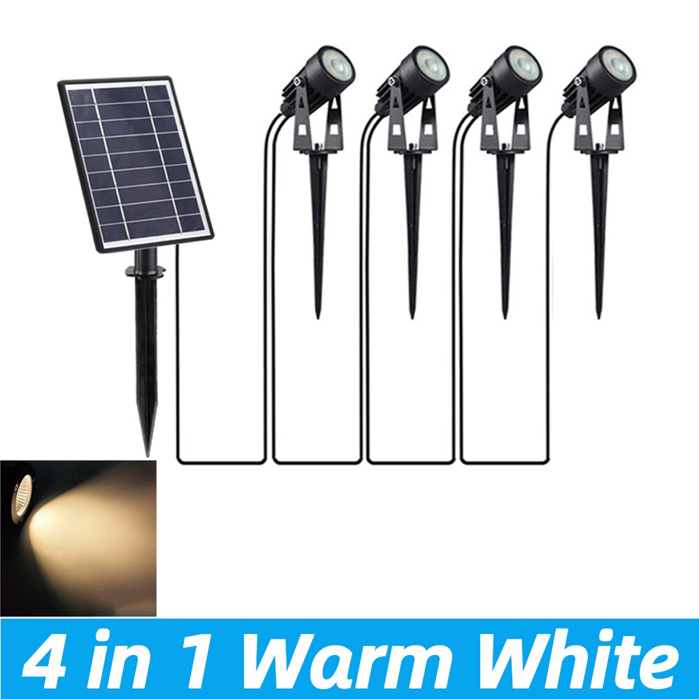Solar Led Light Outdoor Garden Lights IP65 Waterproof Solar Lamp Garden Decoration Outdoor Spotlights Lawn Path Landscape Lamp: 4 in 1 Warm white