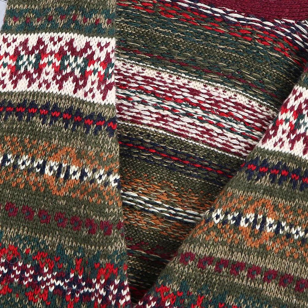 Höst vinter dam jacquard stickad tröja väst v-ringad väst dam väst varma stickade linnen