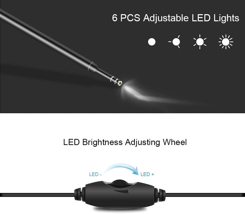 3 in 1 endoskop mini kamera espia 5.5mm linse til android otg/type-c/usb vandtæt led 1.5m øre otoskop inspektion mikro cam