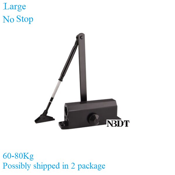 Commercial Door Closer Adjustable Spring Hydraulic Automatical Closing 90 Degrees Open Hold Face-mounted Siver Matte Black