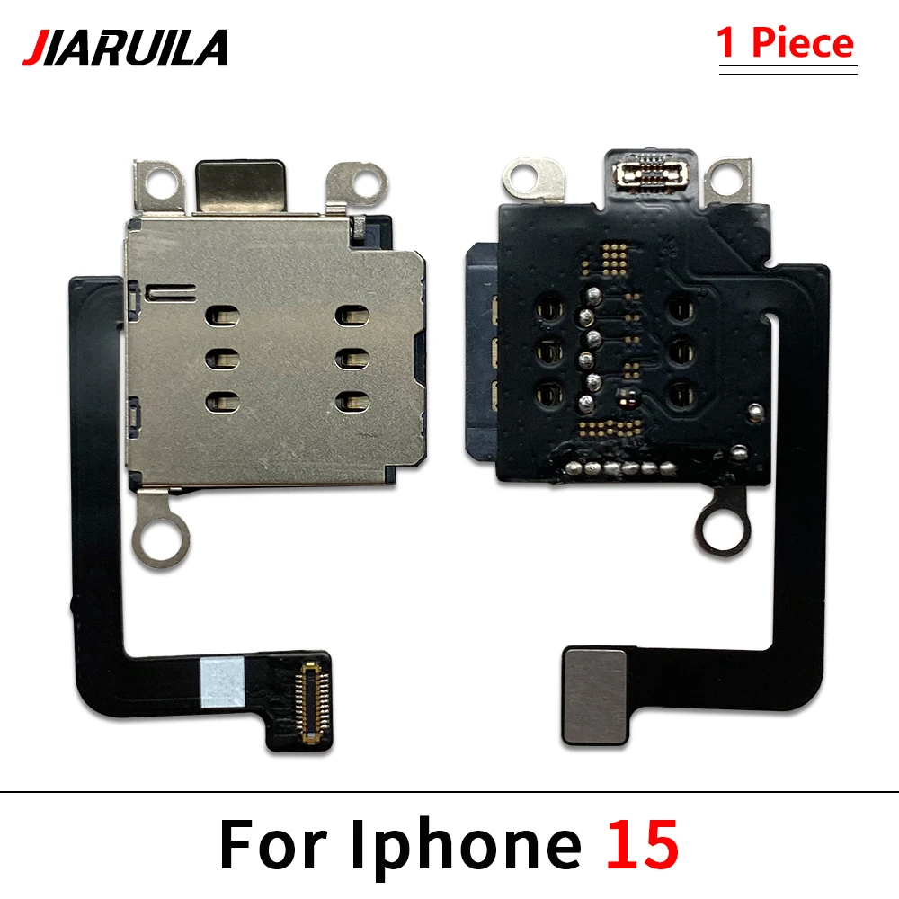 SIM Card Reader For Iphone 15 14 13 12 Pro Max Mini Plus Dual SIM Card Slot Socket Inner Adapter Flex Cable Replacement Parts: dark blue