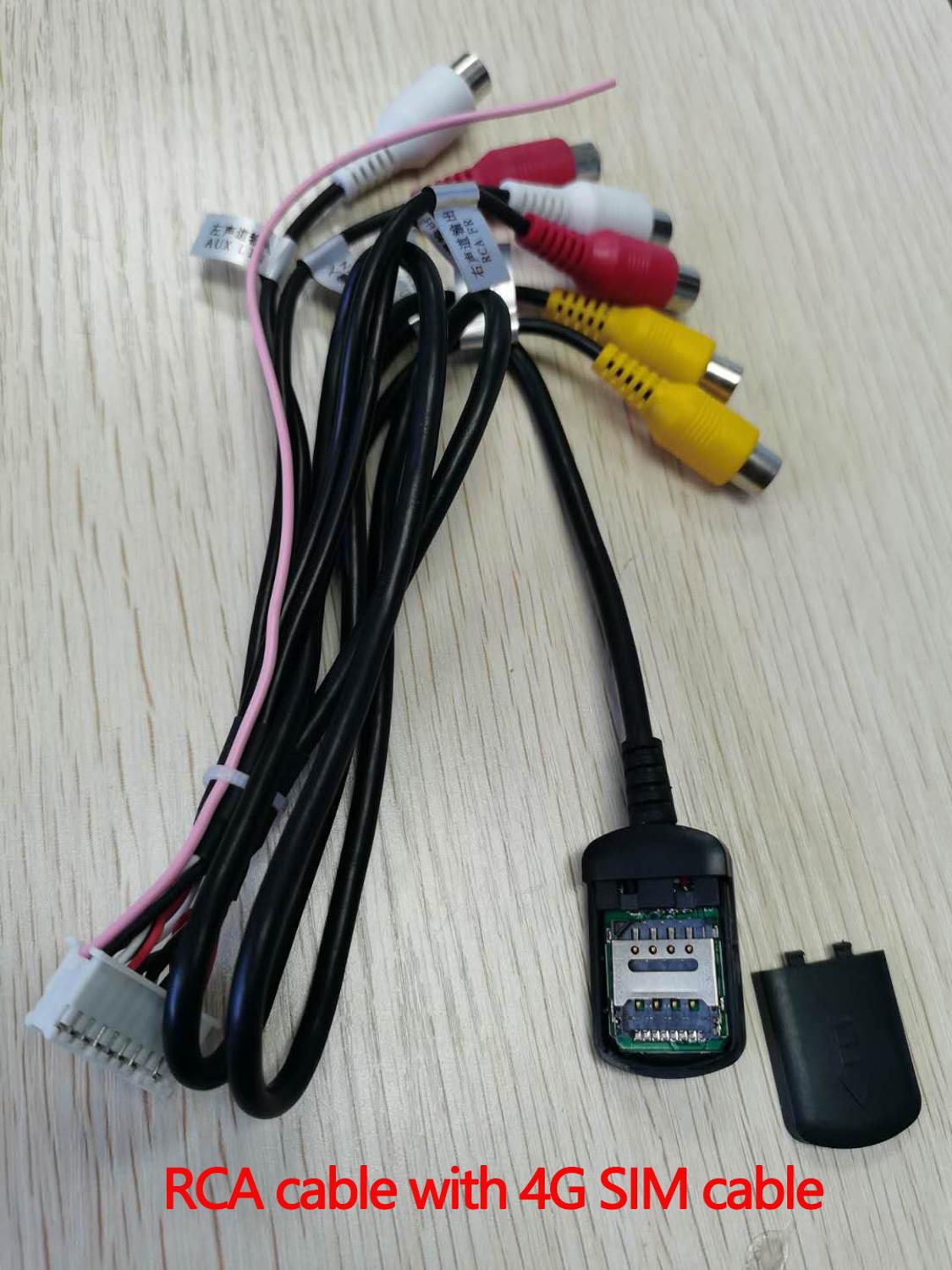 XYlink Microphone USB GPS Rear View Camera RCA Output AUX SIM Card Slot Radio Converter 4G Power Cable For Car Navigation stereo: RCA with 4G sim