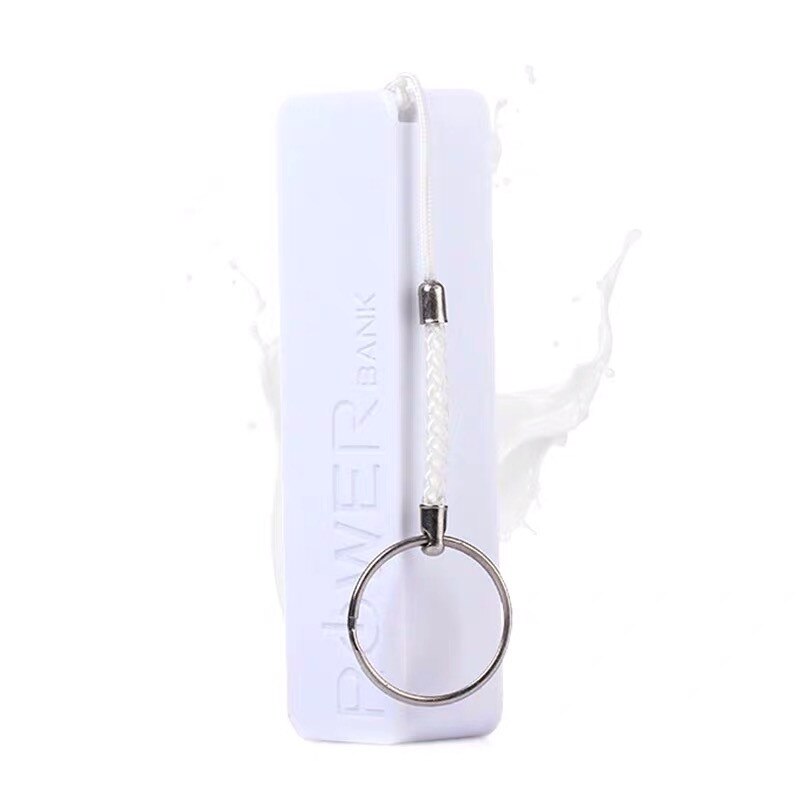 Fetile Portable 10000mAh Power Bank with keychain For iPhone 8 7 6 Powerbank External Battery Charger for iPhone Xiaomi Samsung: white-10000mAh