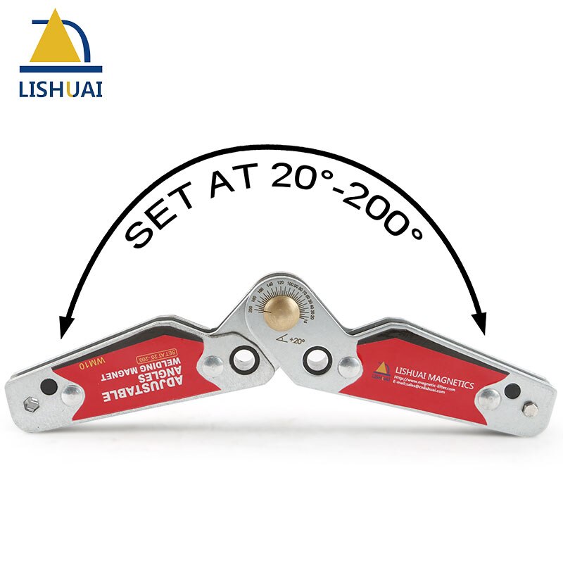 LISHUAI Small Size Adjustable Angles Welding Magnet, 20-200 degree Strong Rare Earth Magnetic Welding Clamp WM10-S