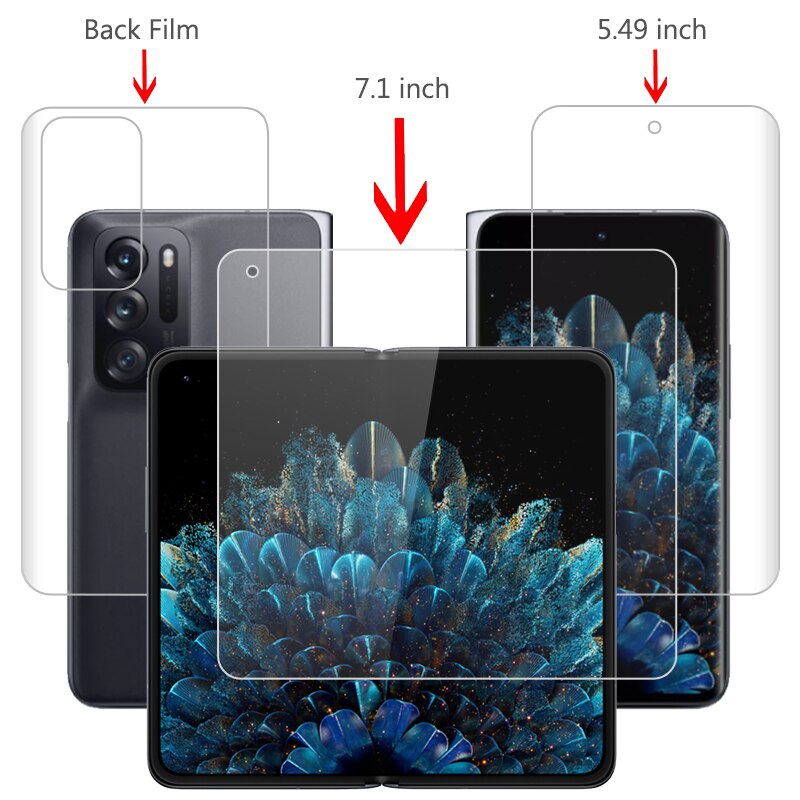 Slim Voor/Terug Soft Tpu Beschermende Hydrogel Film Voor Oppo Vinden N Findn 5G 7.1 "Camera Lens screen Protector Glas