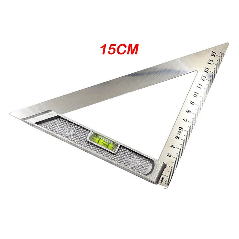 Warmmiki stål linjal trekant linjal horisontal kolonne 15cm/20 cmset firkantet sving linjal trebearbeiding trekant linjaler