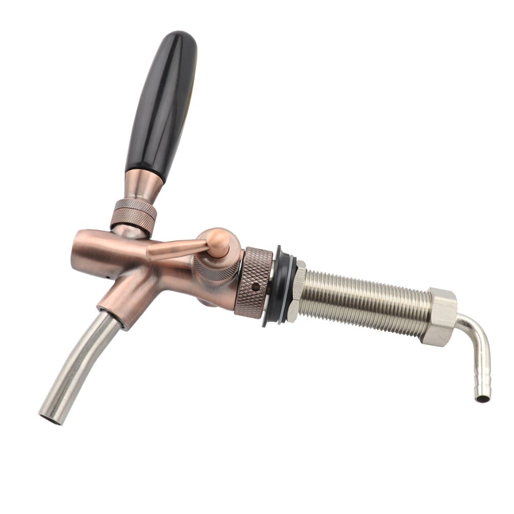 Adjustable Flow Control Beer Faucet with 4inch Long Shank Bronze Chrome Plating Draft Beer Tap Homebrew Kegerator Dispenser Tap: Bronze