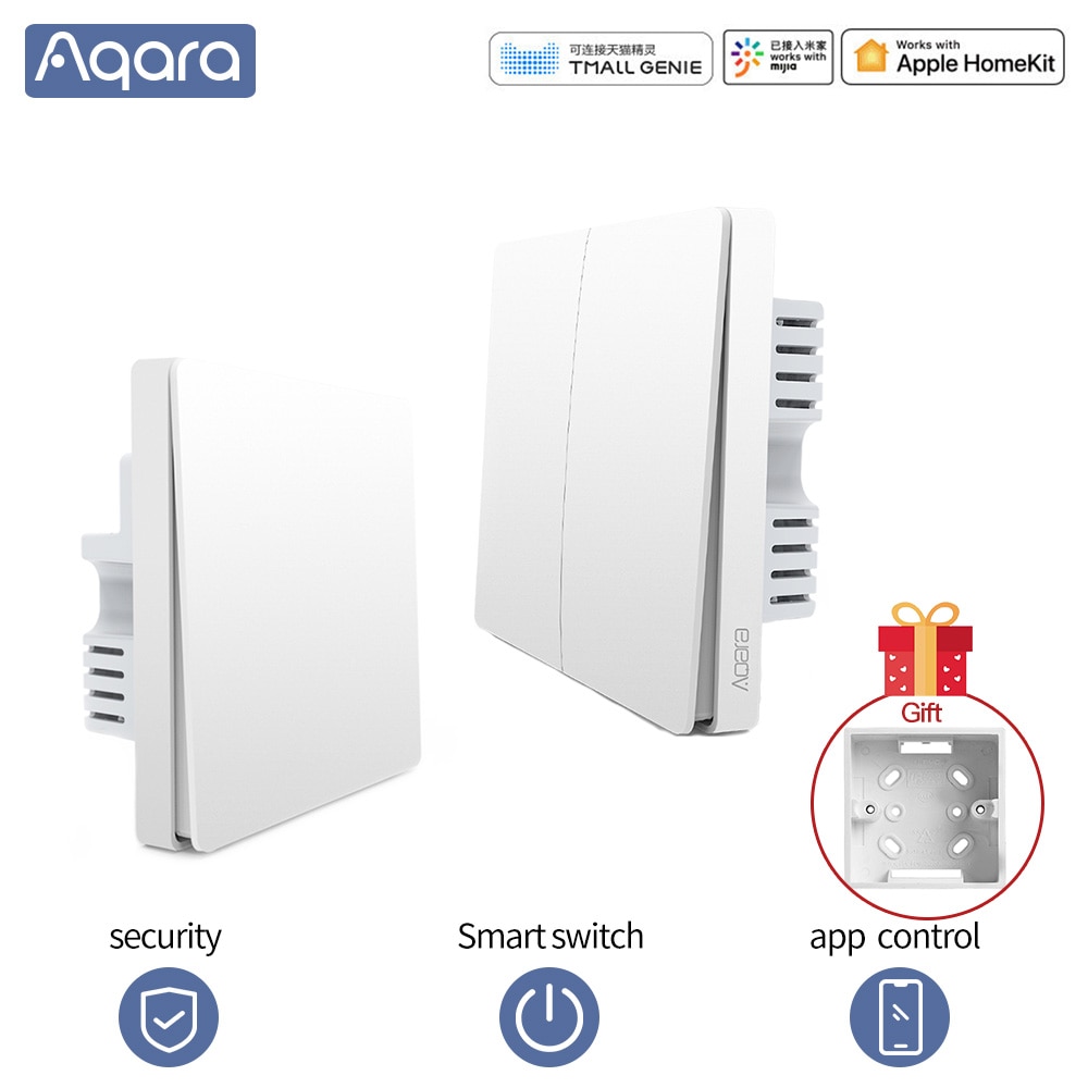 Aqara smart væg lysafbryder wifi switch zigbee app kontrol smart switch nøgle naturlig ledning live wire smart home switch