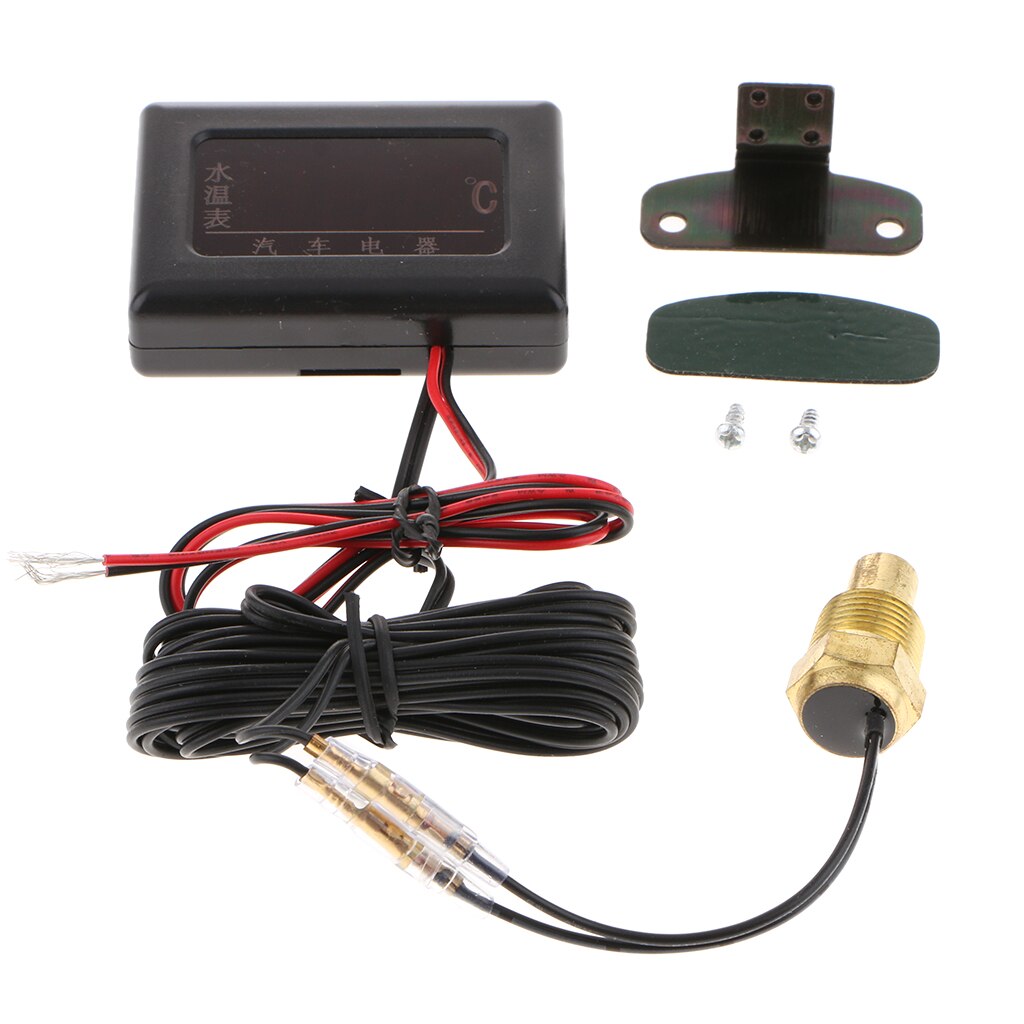 1 set  dc12v-24v bil lcd digital vattentempmätare med temp sensor: 17mm