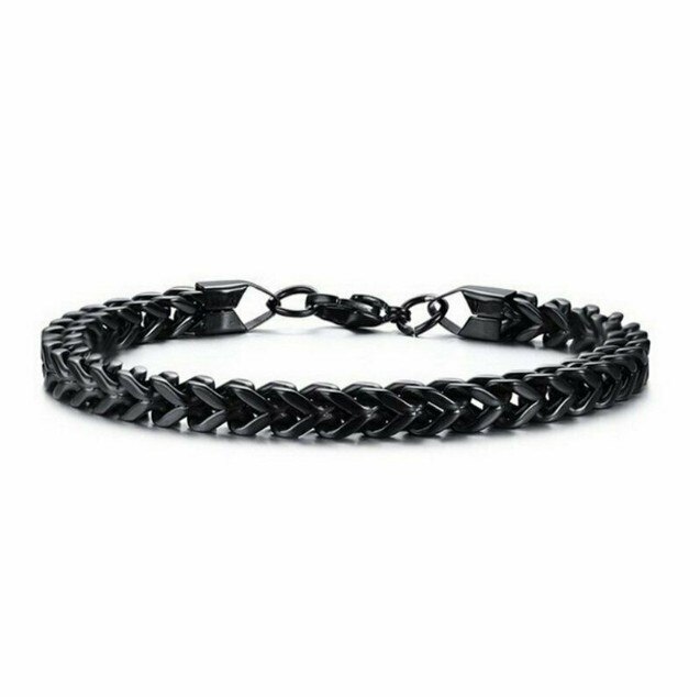 Delysia rei masculino personalidade charme pulseira de aço inoxidável lazer simplicidade jóias presente para o amigo do menino: black