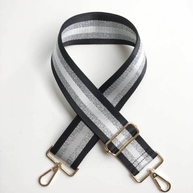 Tas Riemen Vrouwen Handtas Schouder Crossbody Tas Riem Verstelbare Brede Band Bag Deel Accessoires Vrouwelijke Messenger Bag Riem 130Cm: 4 black / silver metal
