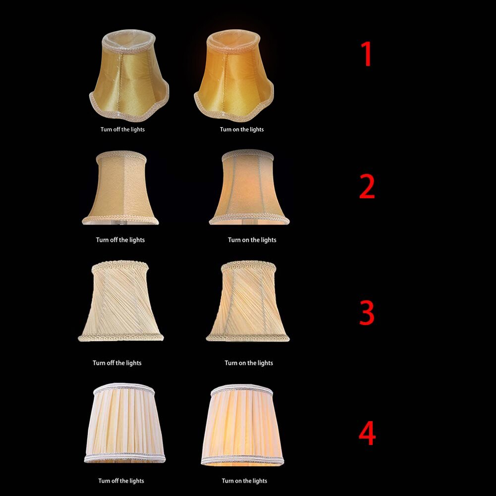 Lampshade Crystal Candle Chandelier Special Lamp Cover Exquisite Cloth Cover E14 Lamp Cover Cloth Shade 4 Patterns to Choose