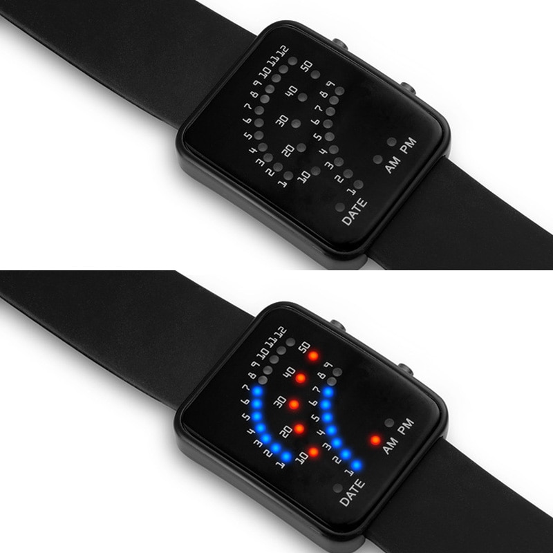 LED Elektronische Armbanduhr Sektor binär Digitale Wasserdichte unisex Paar Uhren TC21