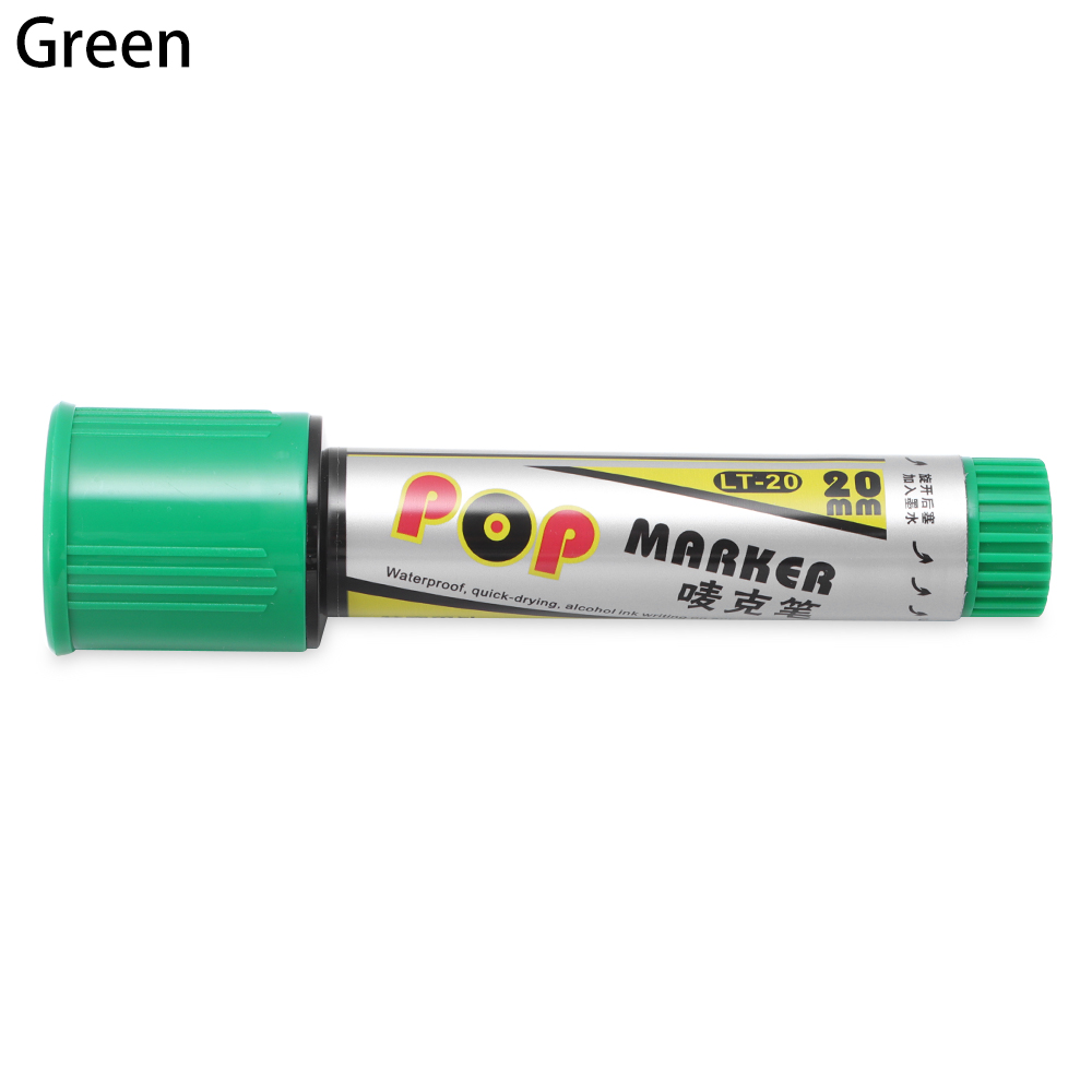 20mm POP impermeabile vernice pennarello permanente schizzi pennarelli Graffiti ricaricabile per disegnare Poster arte speciale ufficio: green