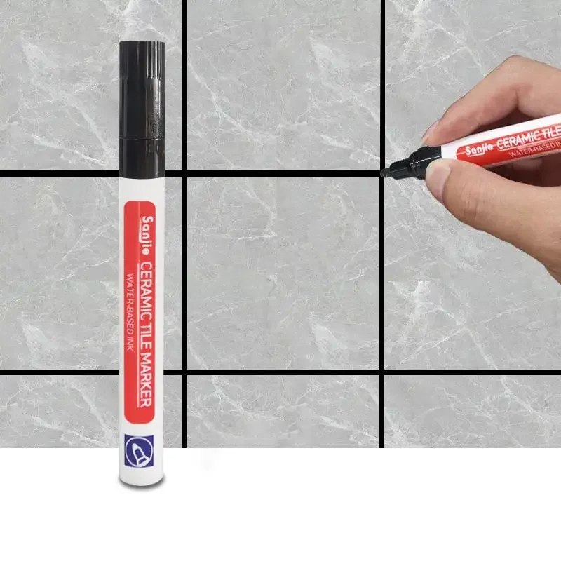 Stylo marqueur blanc étanche, réparation de couture murale, carrelage, marqueurs de coulis, sol salle de bains, outils de brosse à peinture de décontamination, 1/3 pièces: Gris foncé