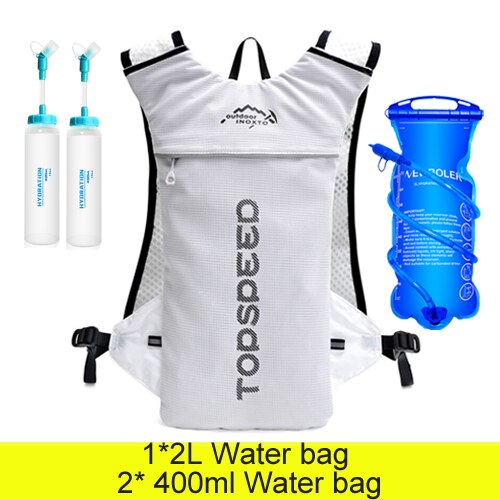 Pfad Laufen-5L Ultraleicht Rucksack Trink Joggen Weste Marathon- Fahrrad Wasser 400ml Flasche 2L Wasser Tasche