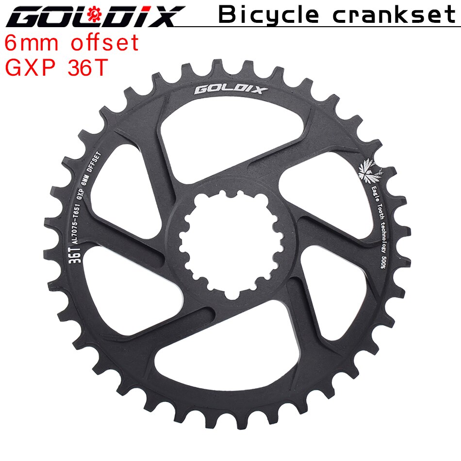 GOLDIX bicycle crankset 170mm/175mm with chainring 30T 32T 34T 36T 38T/bottom bracket for SRAM XO1 X1 GX XO X9 Bicycle crank: 6mm offset 36T