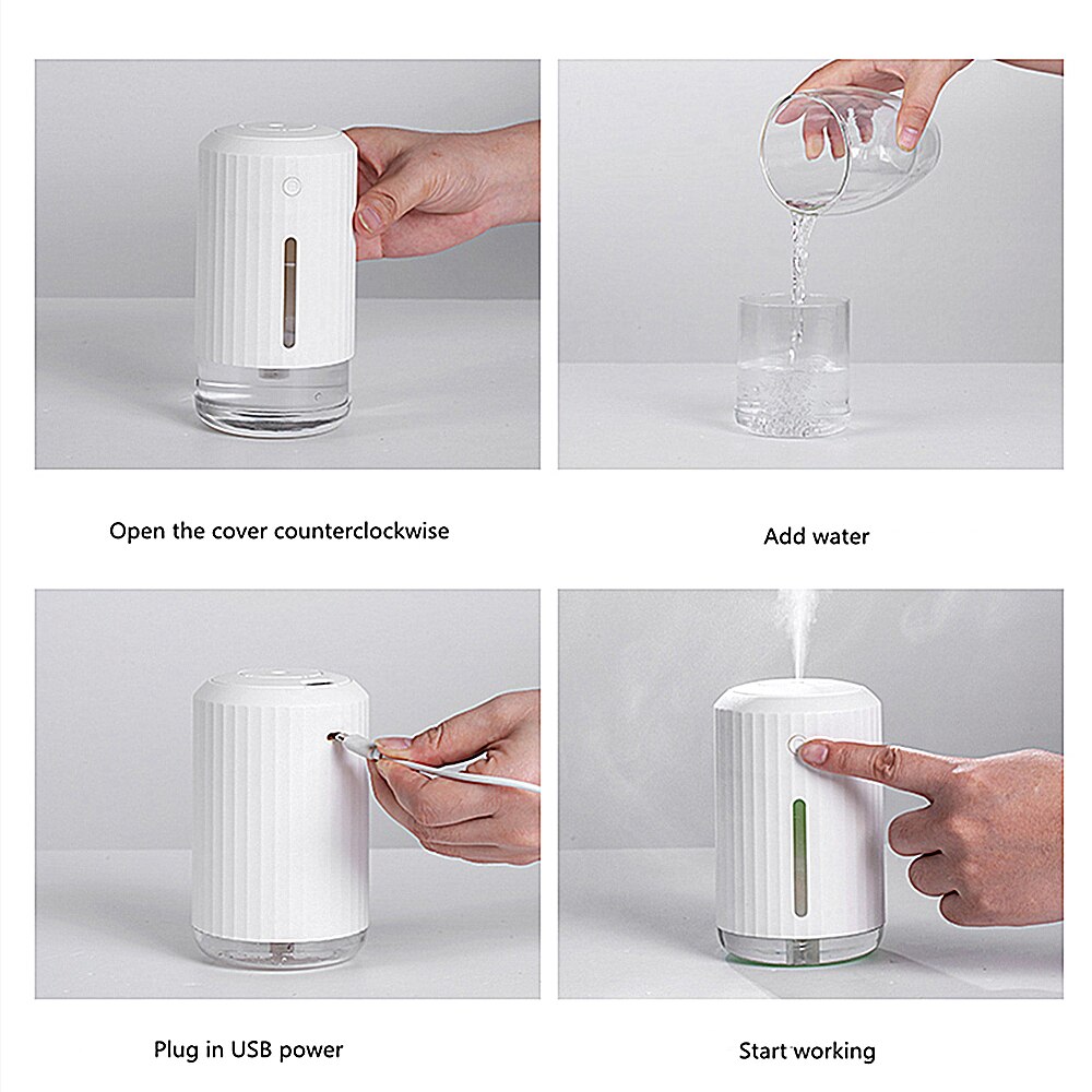 Aromatherapy Humidifier Diffuser 320ml Mini Essential Oil Diffuser With A USB Fan And Night Light Air Aroma Humidifier For Home