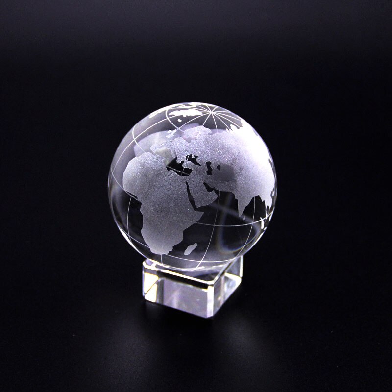 Kryształowa kula sportowa pamiątka sportowa szklana kula ze stojakiem dekoracje do domowego biura Ornament uziemienie Globe Paperweight figurka: 40mm ball with base / globe