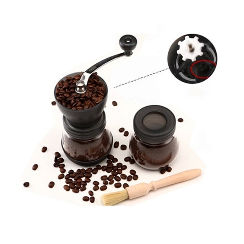 Handmade Manual Coffee Grinder Coffee Bean Burr Grinders Mill Grinders Coffee Bean Mill Easy Clean Kitchen Tools