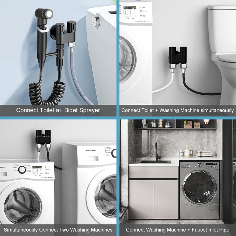 Wasmachine Dubbele uitlaat Kraan Automatische waterafsluiter Antiroest G1/2 Connector Eén in en twee uit kraan Hoekstopkraan