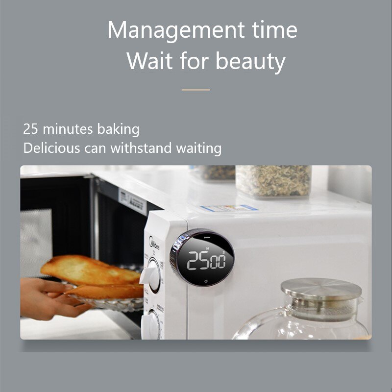 Rotary Countdown Timer Kitchen Magnetic Suction Electronic Timing Alarm Clock Fitness Reading Cooking Timer Without Battery