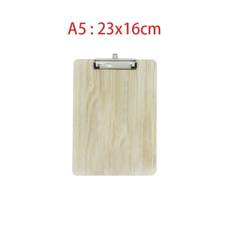 Portable A4 A5 Wooden Writing Clipboard File Hardboard Document Holder Office School Stationery: A5 Wood color