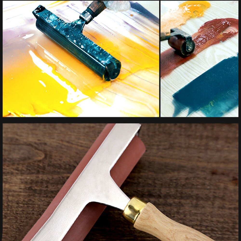 5/10/15cm Heavy Duty Hard Rubber Roller Printing Ink Artists Tool Paint Tool Sets Hard Rubber Brayer Roller for Pri