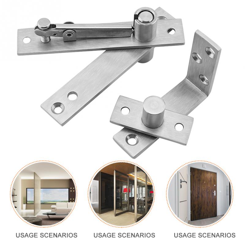 L Shape Door Hinge 304 Stainless Steel 360 Degree Rotation Pivot Shaft Hardware For Cabinet Up shaft Bottom shaft