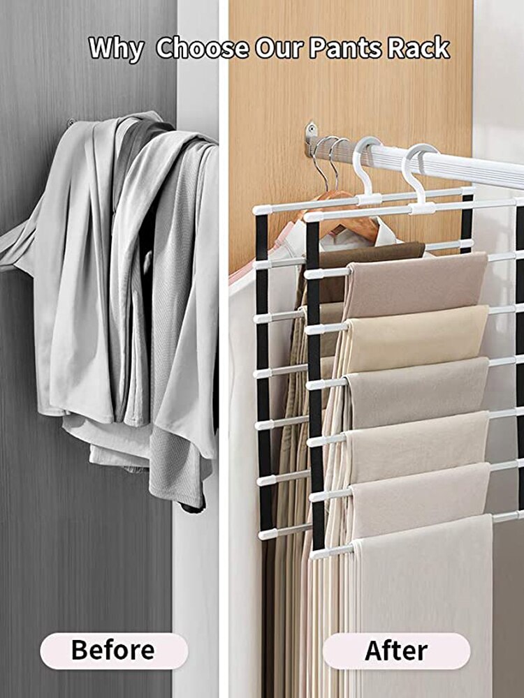 Opvouwbare Kast Broek En Rokken Garderobe Hangers Voor Bespaart Ruimte Meerdere Broek Rack Slaapkamer Kast Loft Kleding Organisatoren