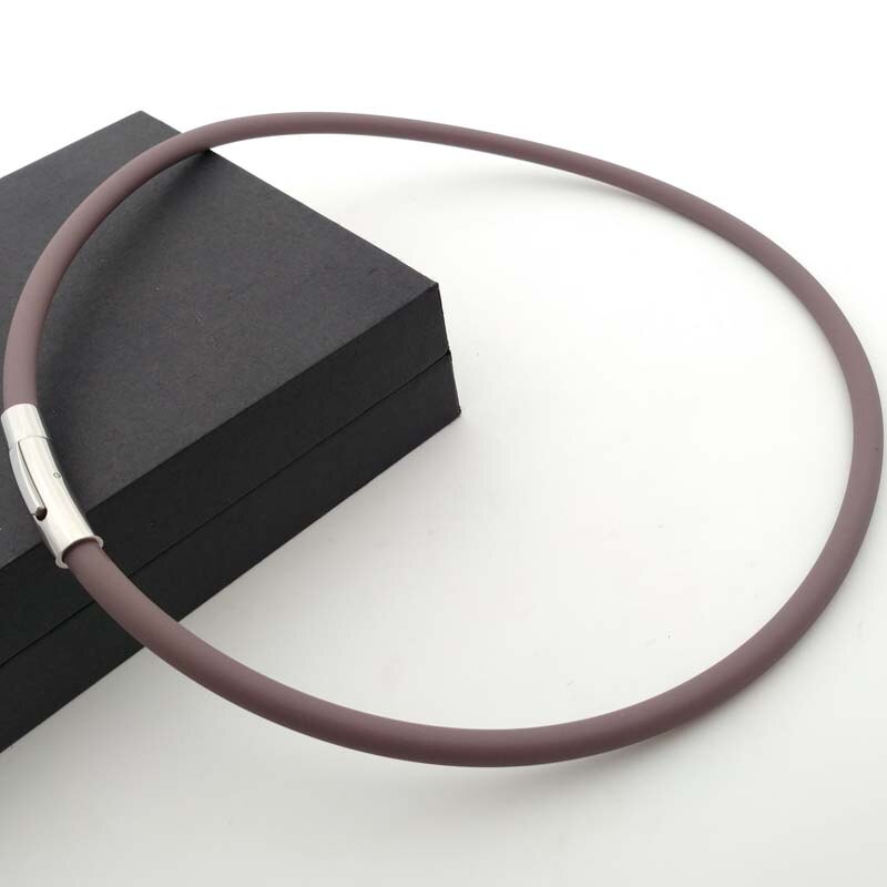 stainless steel magnetic buckle multi-color silicon rubber energy necklace for magnetic therapy and the necklace