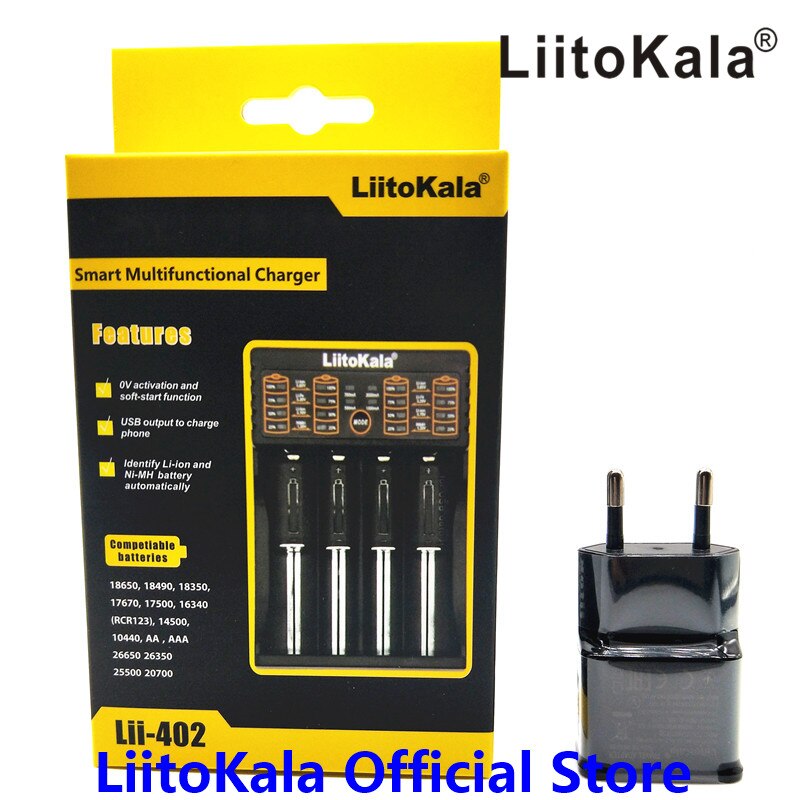 Liitokala lii -500 lii -202 lii -402 lii -pd2 lii -pd4 1.2v 3.7v 3.2v aa / aaa 18650 18350 26650 nimh litiumbatteri smart lader: Lii -402 og  u1