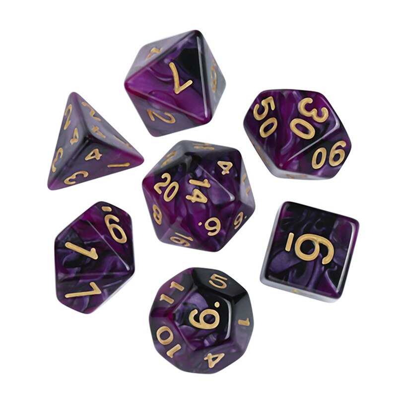 7 stks/set hars Dices D4-D20 Multi Zijdige Acryl Dobbelstenen Voor Game Polyhedral Zijdige Acryl Dices & 4A28