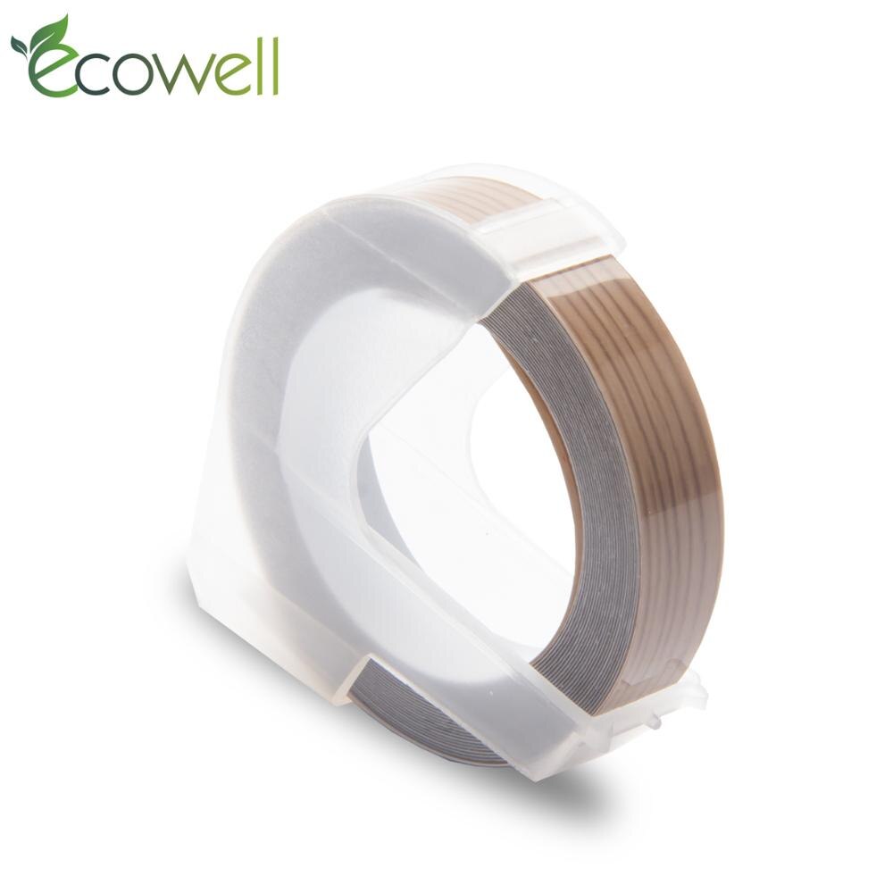 Ecowell 3D Plastic Embossing Tape 9mm compatible for Embossing Label Maker PVC LABEL DYMO 1610 12965 1880 1540 Motex E101: Wood