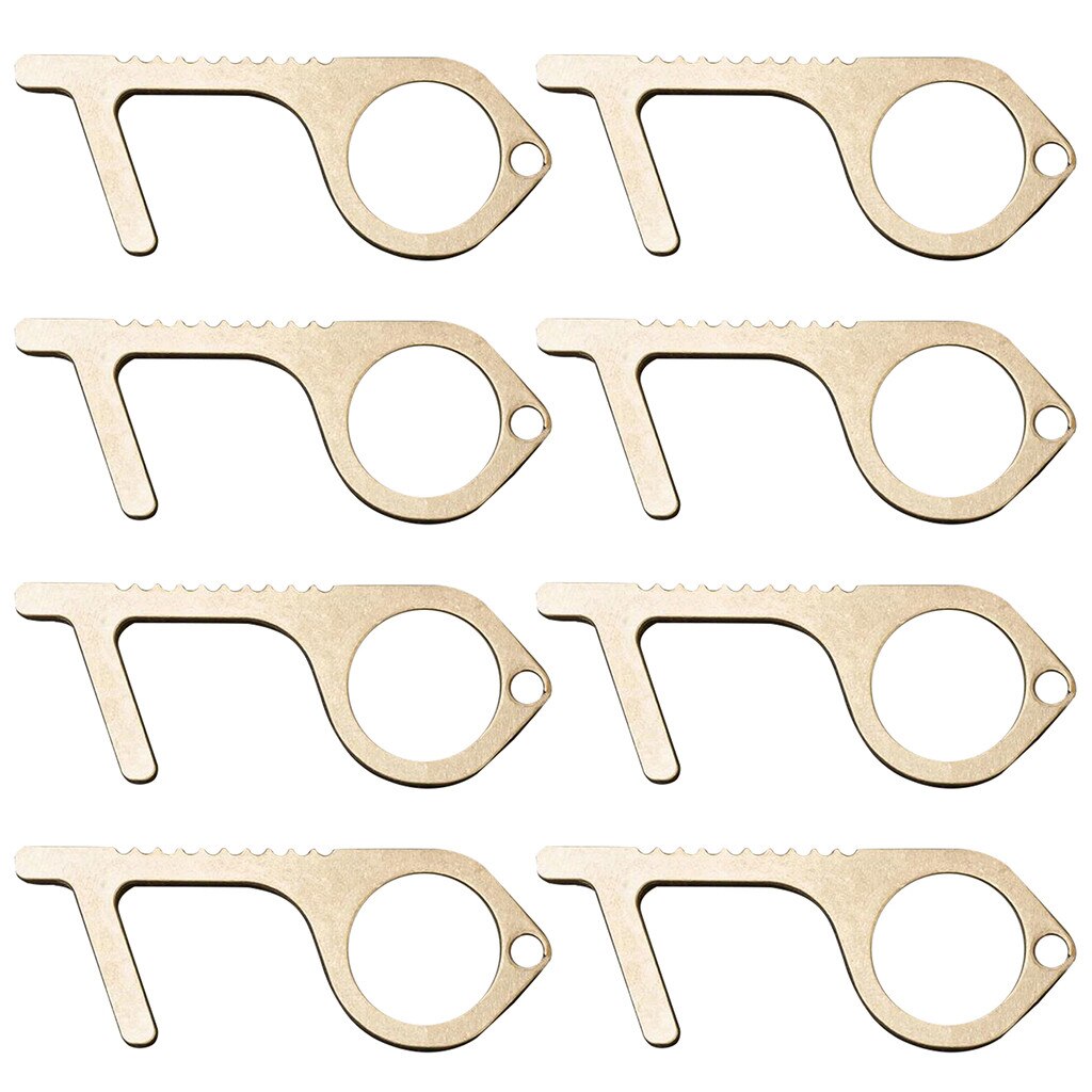 The Safe And Easy Way To Avoide Germs-contactless Safety Isolation Brass Key Wall Hook Ouvre Porte Sans Contact Minimalist: 8pcs