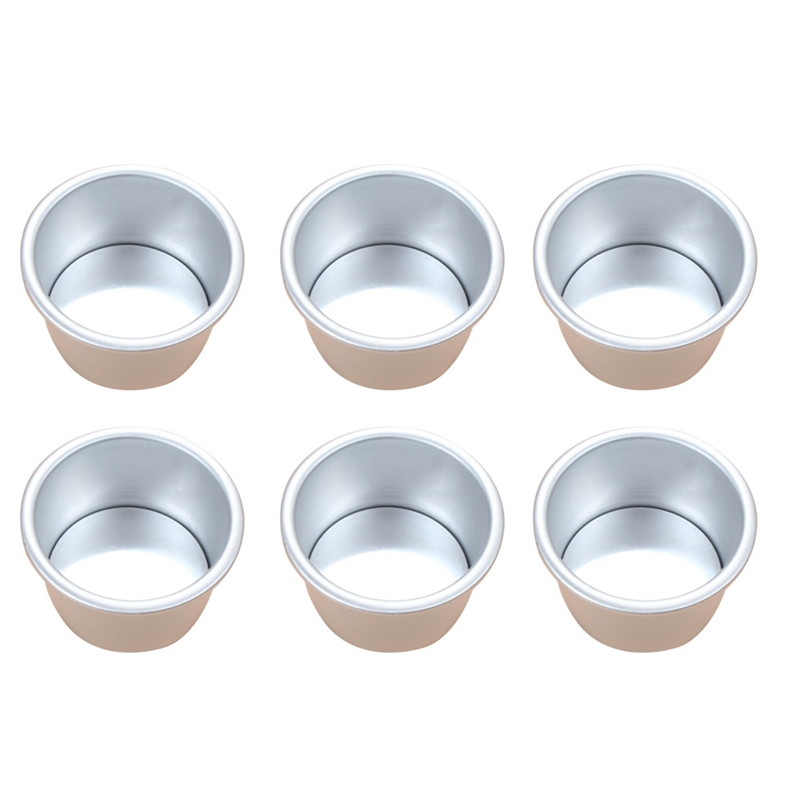6Pcs 2Inch Round Mini Cake Pan Removable Bottom Puddings Mold Baking Mold Pan Bakeware Tool DIY Baking Tools: Default Title